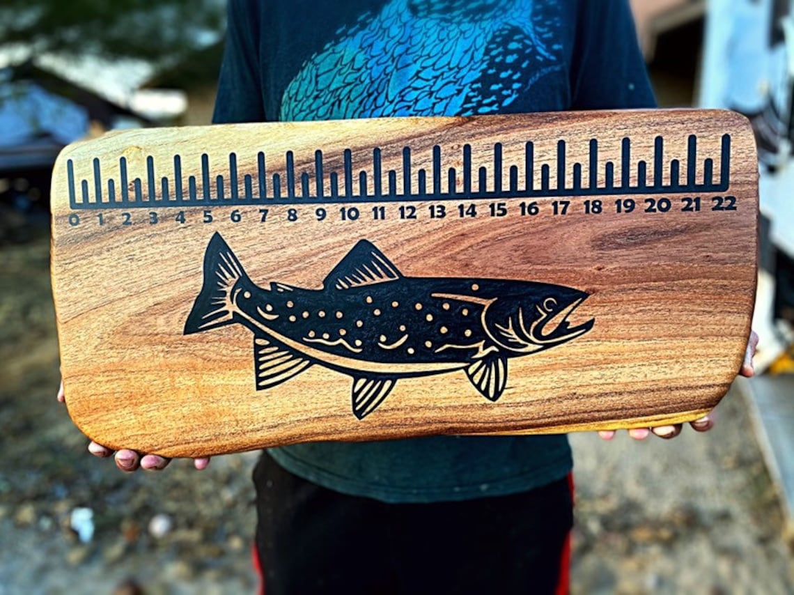 Fish Measuring Board on Liveedge Mesquite Etsy