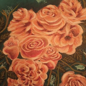 Floreciendo en rosa, pintura floral original sobre lienzo