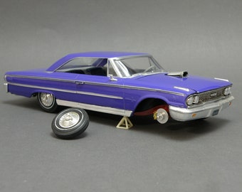 1963 FORD GALAXY 500 - 1/25 scale built, handcrafted, unique piece, custom made, model, model car, icon, cult, muscle car, landyard, OOAK