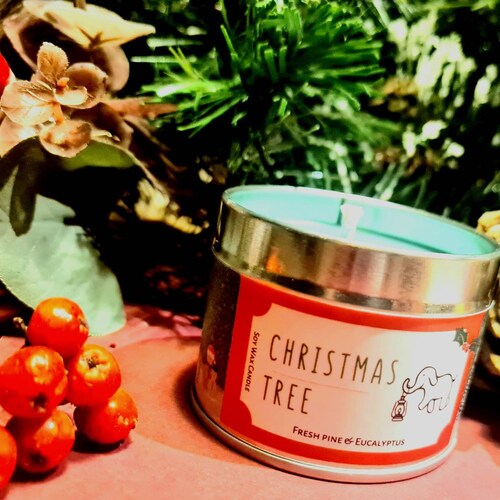 Christmas Tree Winter Scented Soy Candle Jar Pine Cedar Vegan Etsy UK