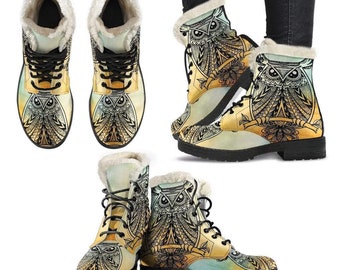 owl rain boots womens