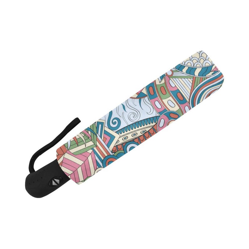 Foldable Umbrella Sun Beach Parasol Colorful Swirls Rain Gear Weather Umbrella Custom Rain Umbrella Artistic Pattern