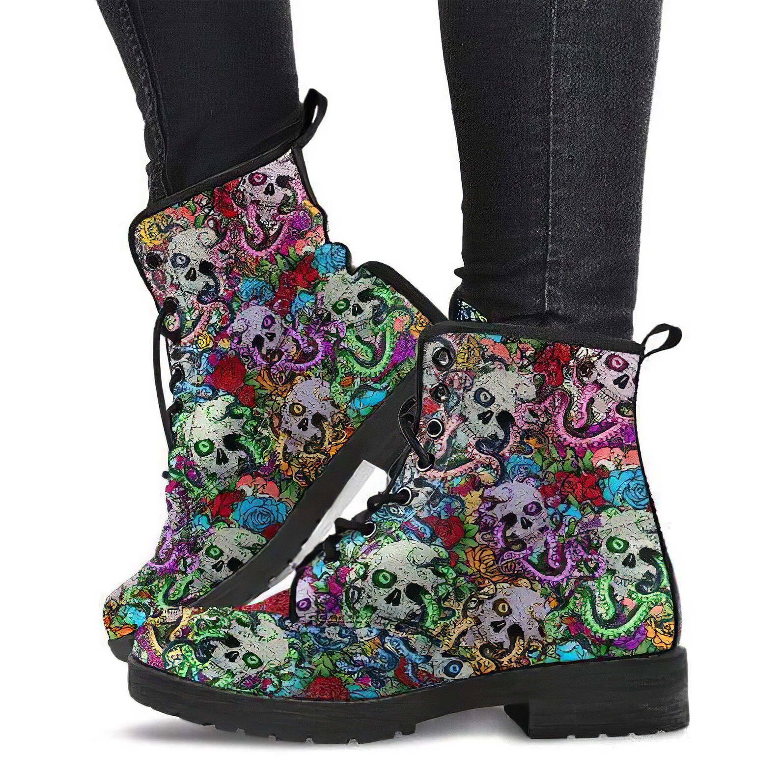 womens skull boots uk