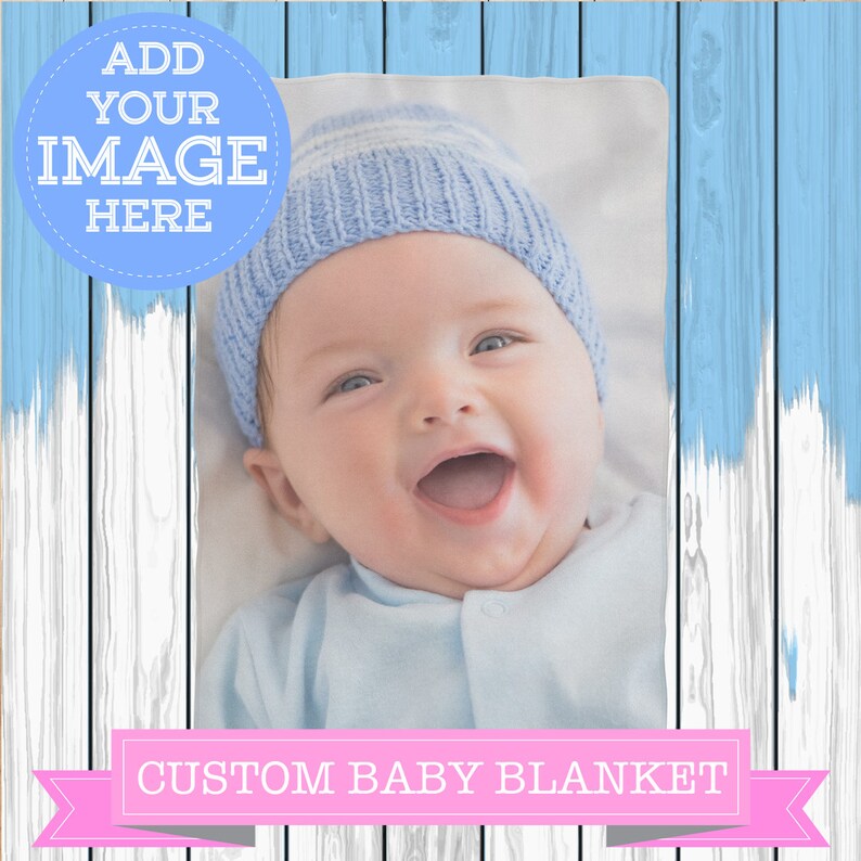 Personalized Baby Custom Photo Blanket Comfy Printed Quilt Stroller Buggy Cot Pushchair Crib Throw Nursery Playroom Den Bedspread Bedding