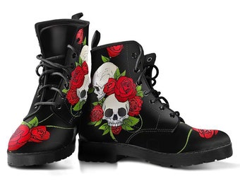 combat boots with skulls