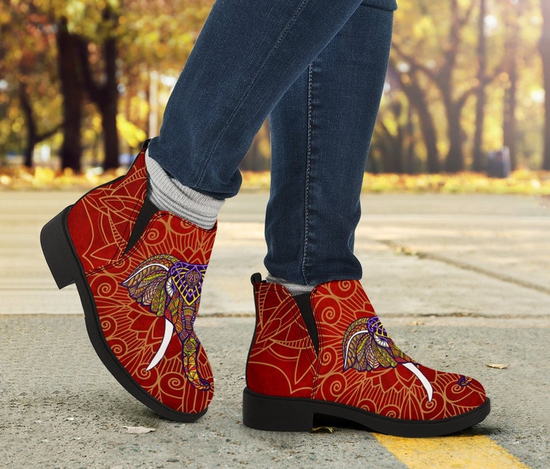 Floral Vegan Leather Spiritual Hippie Fashion Boots Biker Boots Women/'s Boots Leather Boots Women Rain Boots Handmade Boots