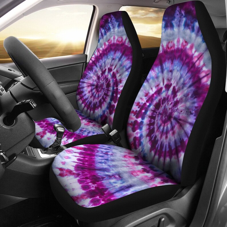 Car Seat Cover Tie Dye Shell Purple Car Accessories Hippie Etsy
