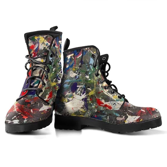 painted combat boots