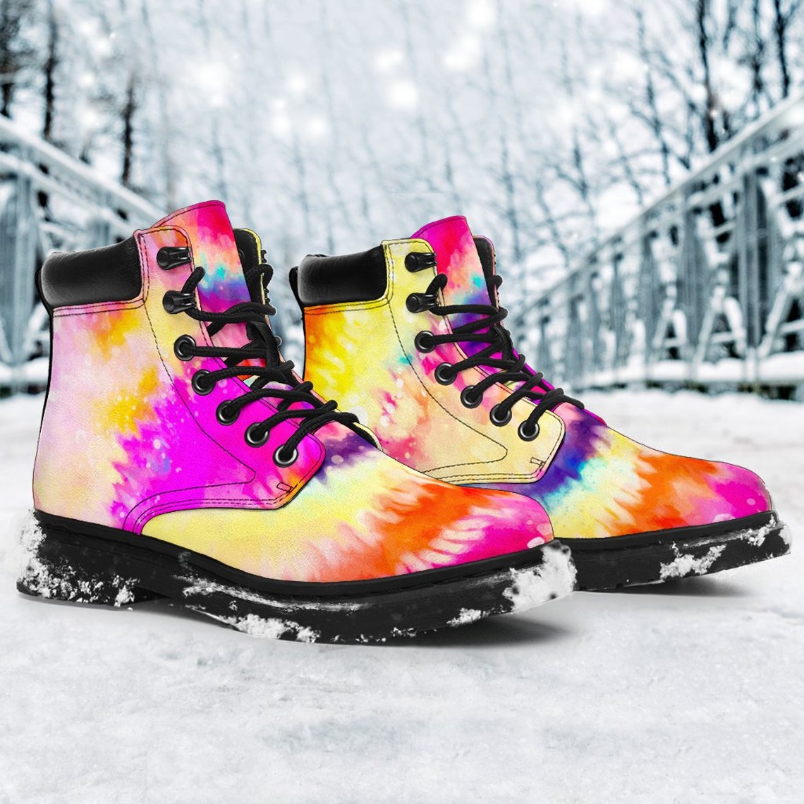 Tie Dye Swirl All Season Boots Hippie Women's Boots Etsy