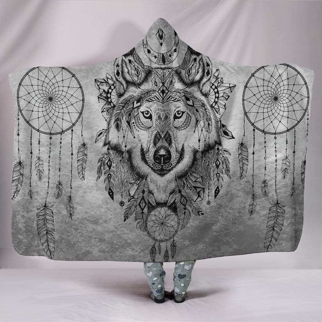 wolf hooded blanket