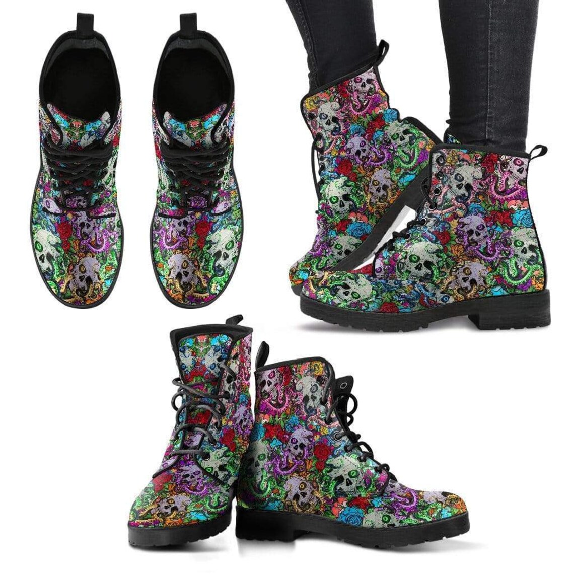 womens skull boots uk