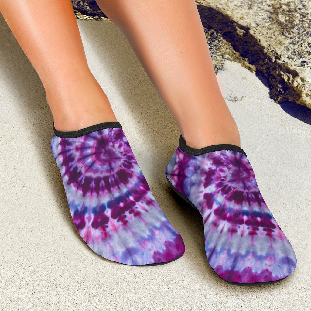 Tie Dye Purple Swirl Aqua Shoes Hippie Beach Slipper Yoga | Etsy