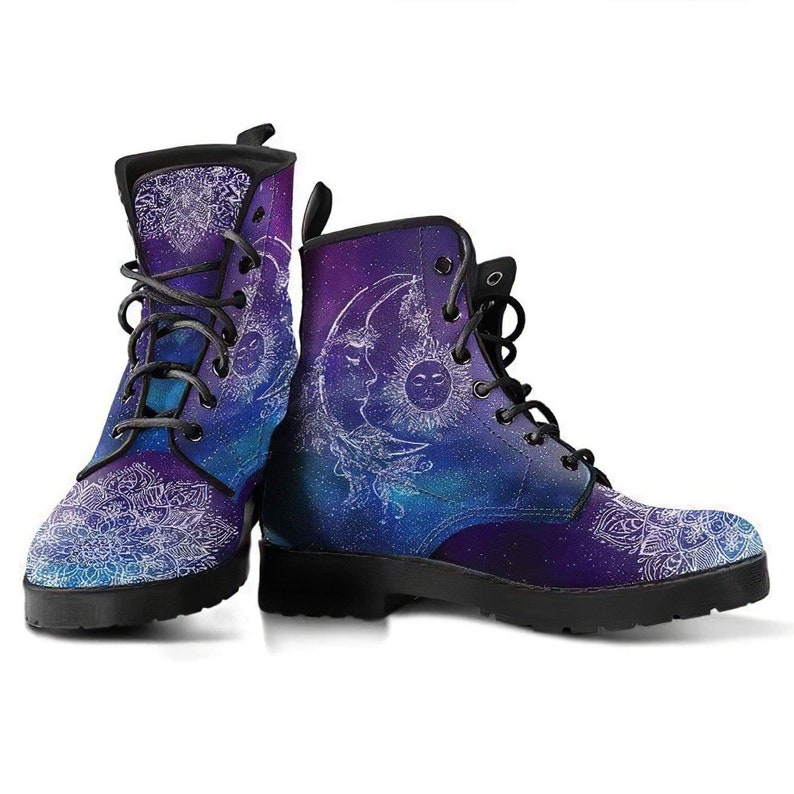 sun and moon thigh high boots