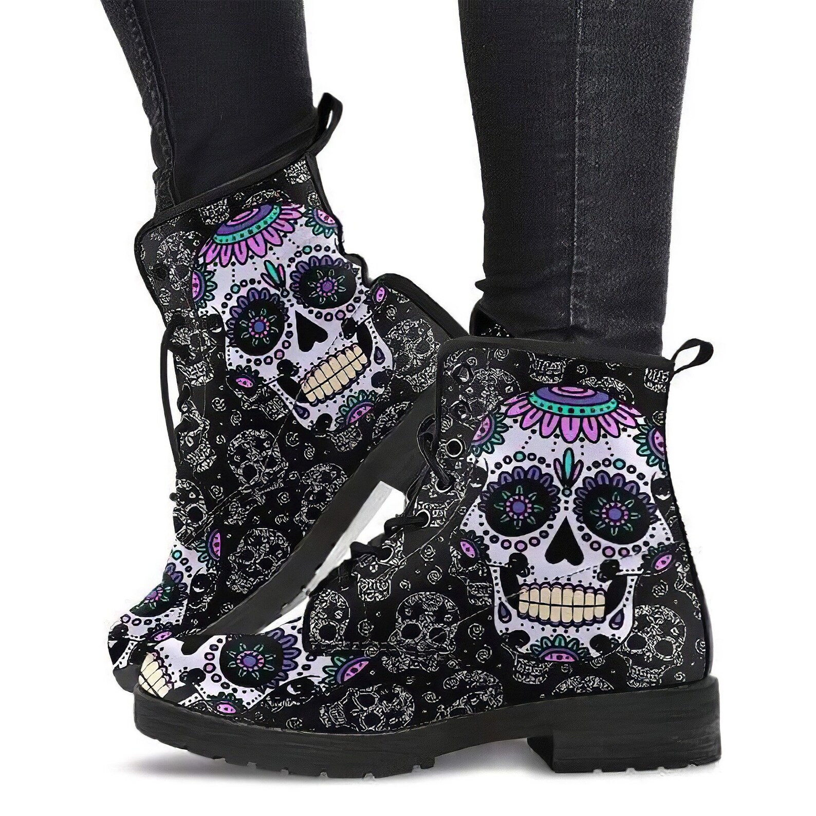 sugar skull rain boots