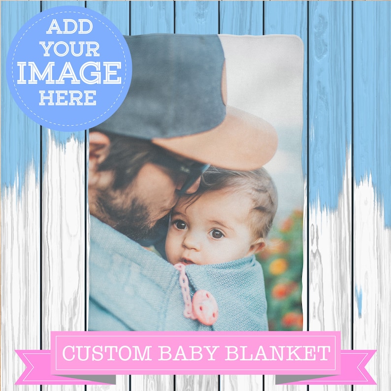Personalized Baby Custom Photo Blanket Comfy Printed Quilt Stroller Buggy Cot Pushchair Crib Throw Nursery Playroom Den Bedspread Bedding