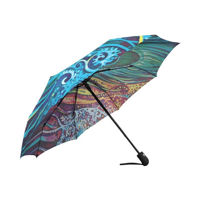 Peacock Feather Umbrella Hippie Festival Zen Custom Rain Etsy