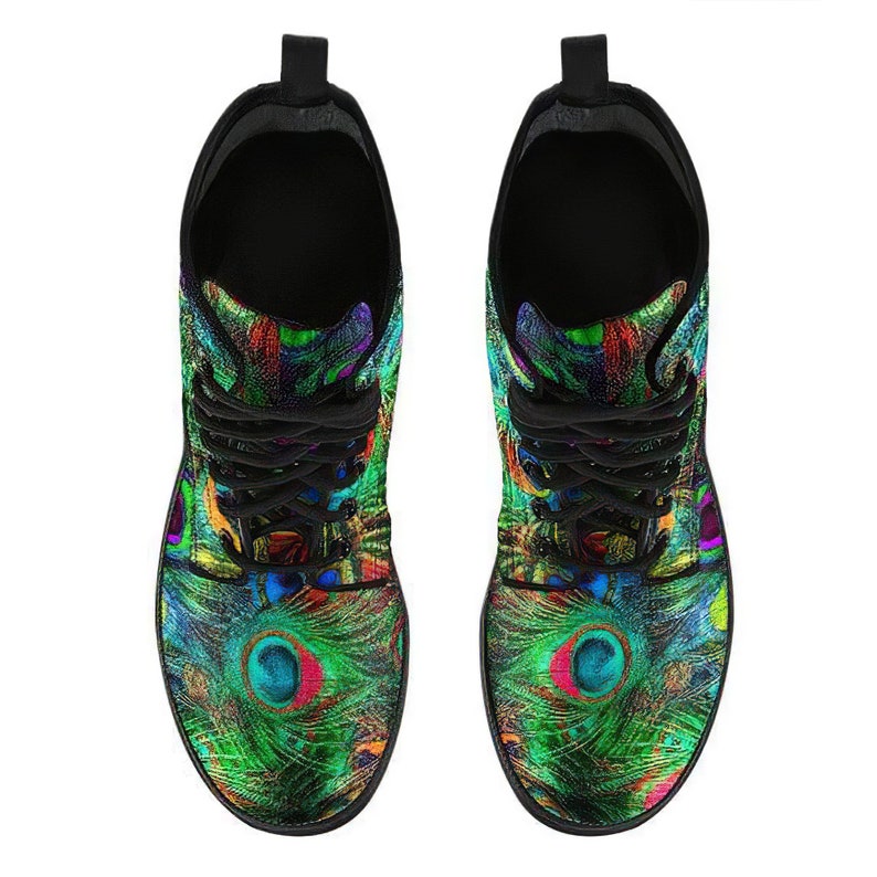 Peacock Mandala Women's Leather Boots