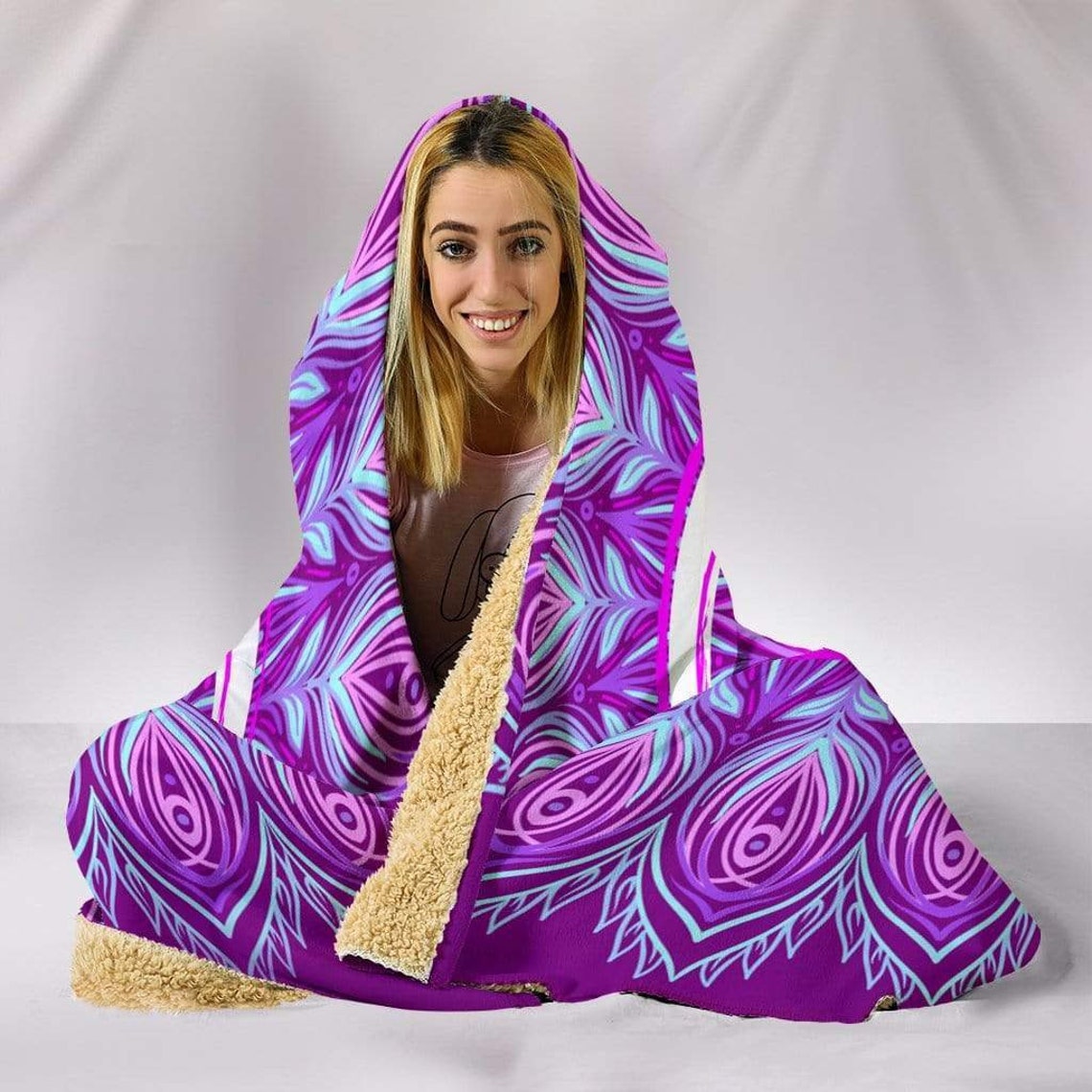 Purple Peace Vegan Blanket Hooded Blanket Multi Colored Etsy