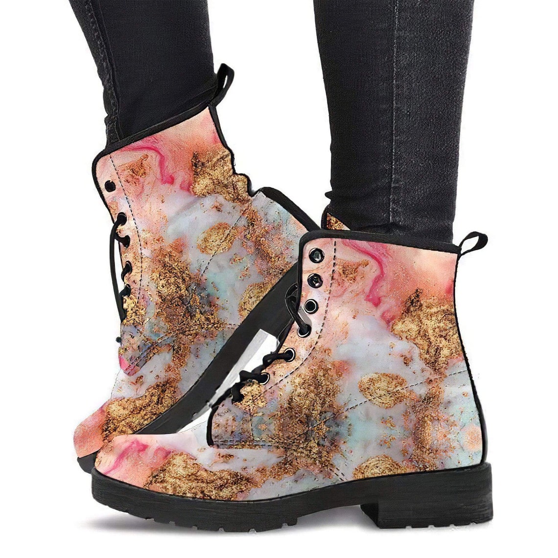 Tie Dye Boots Handmade Crafted Streetwear Rain Boots Vegan Etsy