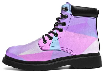 iridescent combat boots