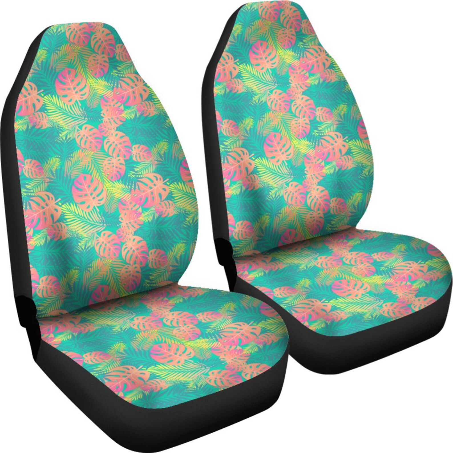 Boho Exotic Leaves Car Seat Covers Pair Seat Cover for Car Etsy
