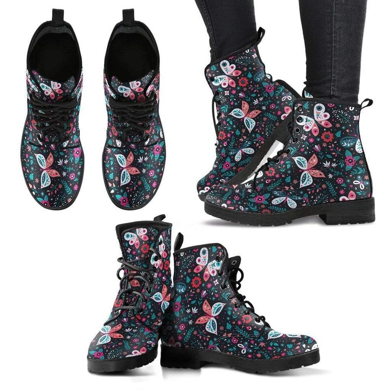 Butterfly Pattern 2 Handcrafted Boots