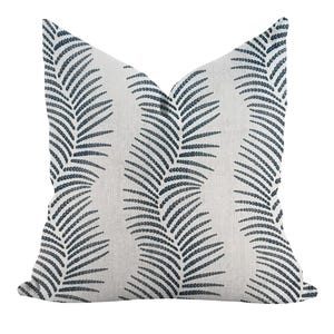 Blue Vine Throw Pillow Cover - Geometric, Contemporary, Botanical, Cottage, 18x18, 20x20, 22x22, 24x24, 26x26, Custom, Designer, Toss