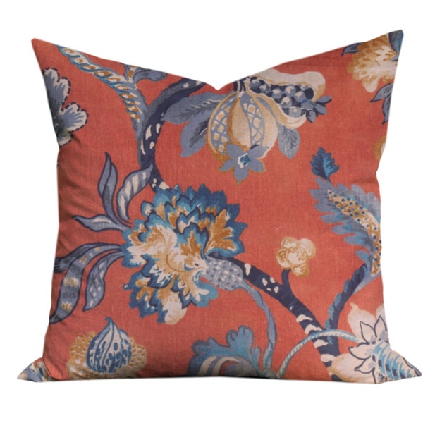 Navy Orange Pillow Etsy