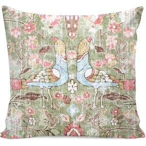 Locanda Turkish Print Pillow Cover - Celery Green, Pink, Red, Blue, Yellow - 18x18, 20x20, 22x22, 24x24, 26x26 - Square, Lumbar, Custom