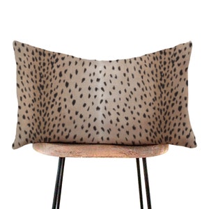 Tan and Black Antelope Lumbar Pillow Cover - Fawn, Deer Animal Print -  12x16, 12x18, 12x20, 14x20, 14x22, 14x28, 14x36, 15x30, 20x30