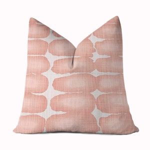 Blush Pink and White PIllow Cover - Shibori Dot Throw Pillow Cover - 18x18, 20x20, 22x22, 24x24, 26x26