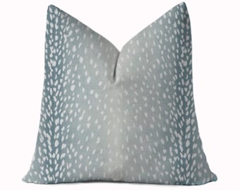 Aqua Antelope Pillow Cover - Animal Print - Aqua Blue and White Pillow - Fawn, Deer - 18x18, 20x20, 22x22, 24x24, 26x26