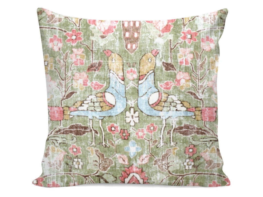 Locanda Turkish Print Pillow Cover Celery Green Pink Red Etsy