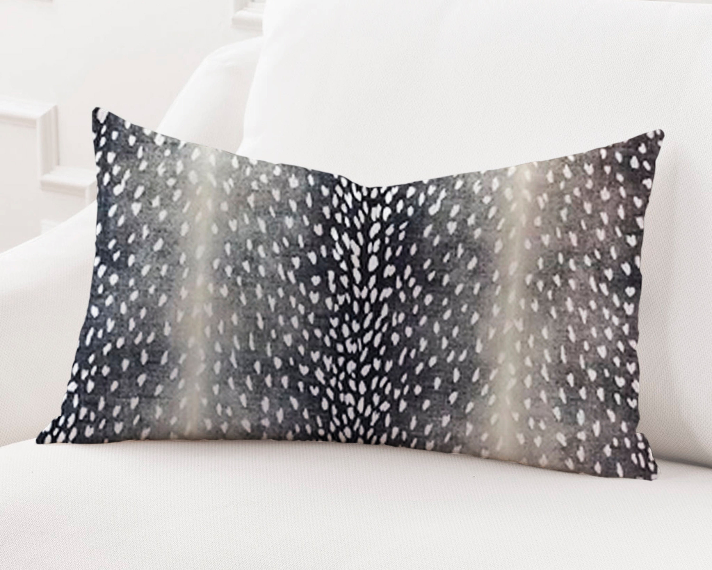 Navy Blue Antelope Lumbar Pillow Cover Animal Print Blue Etsy