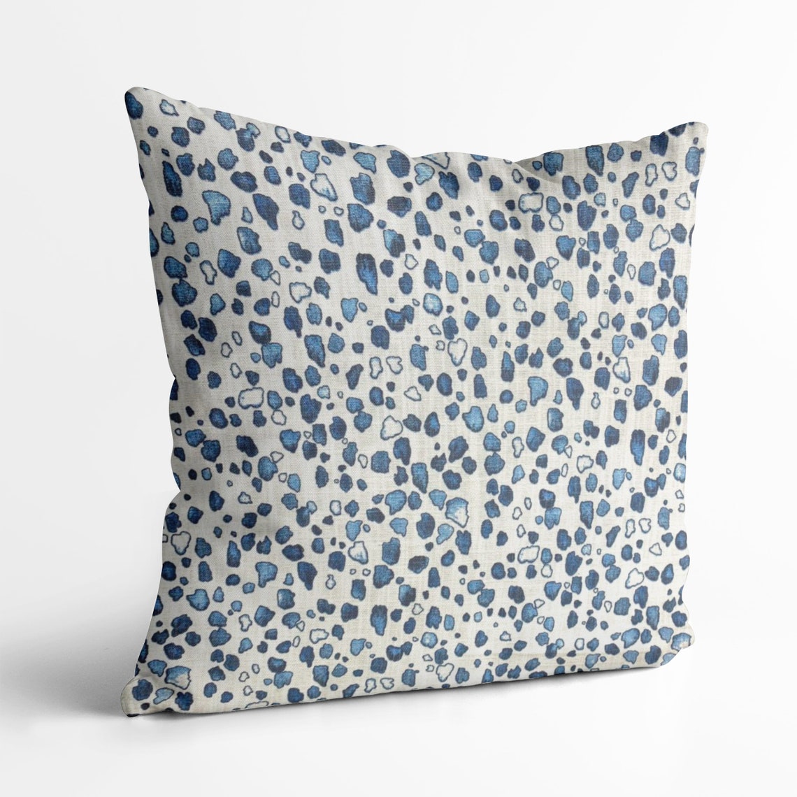 Navy Blue and White Spotted Pillow Cover Blue Throw Pillow Etsy