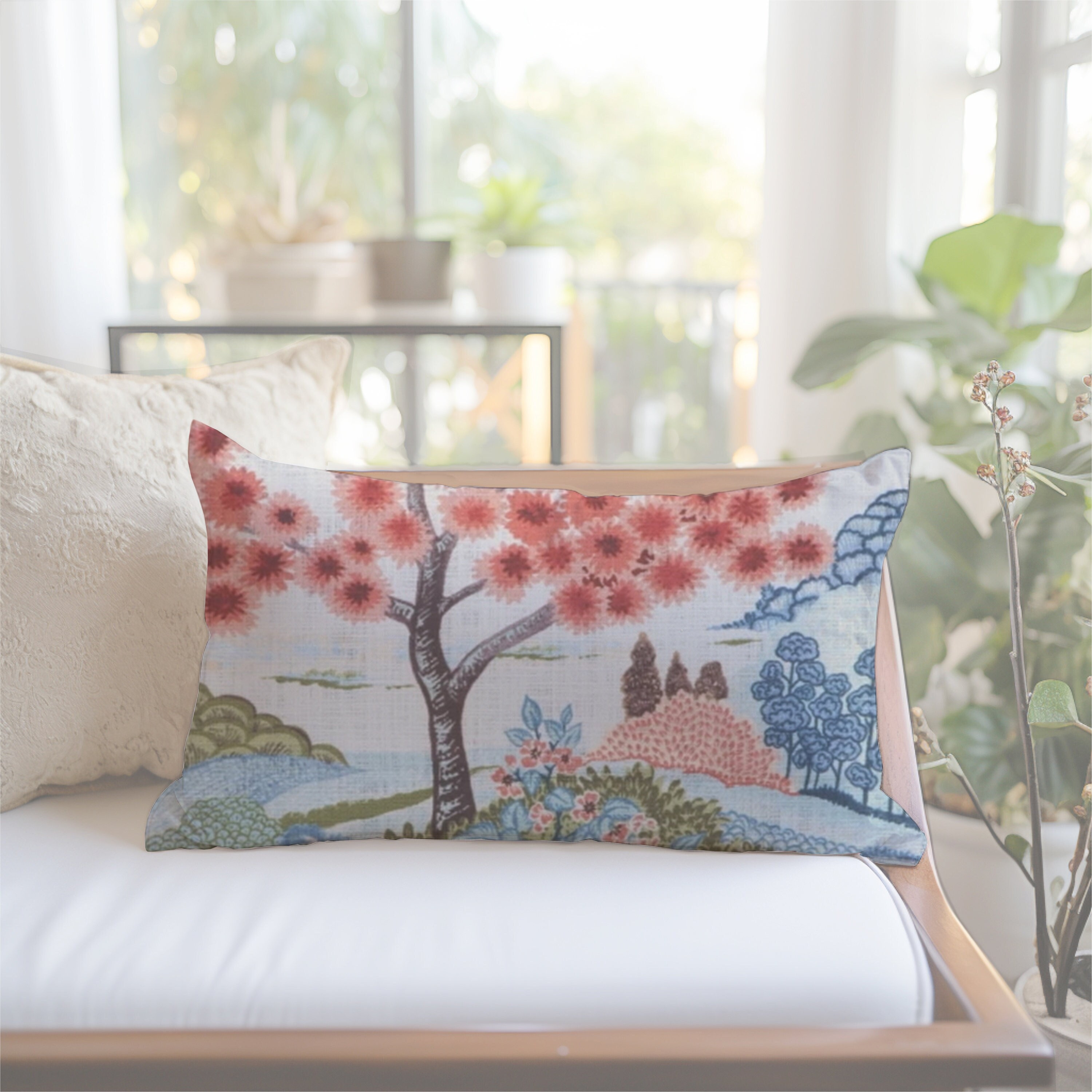Coral Lumbar Pillow Etsy