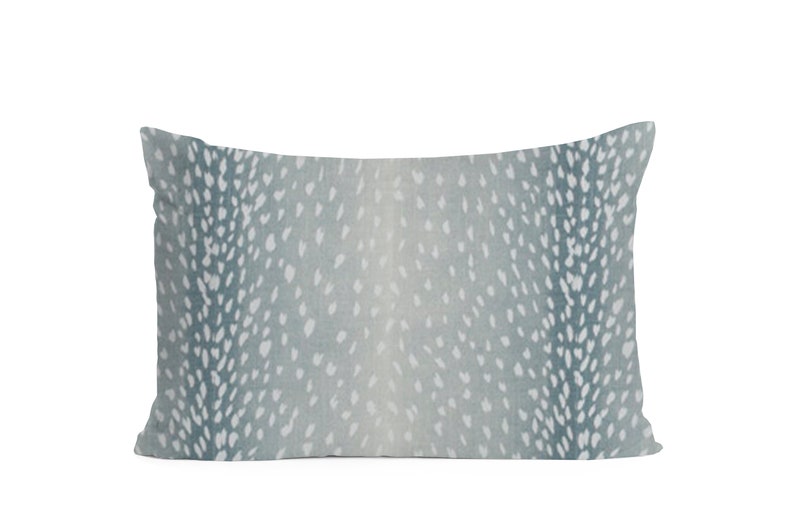 Aqua Blue Antelope Lumbar Pillow Cover Animal Print Etsy