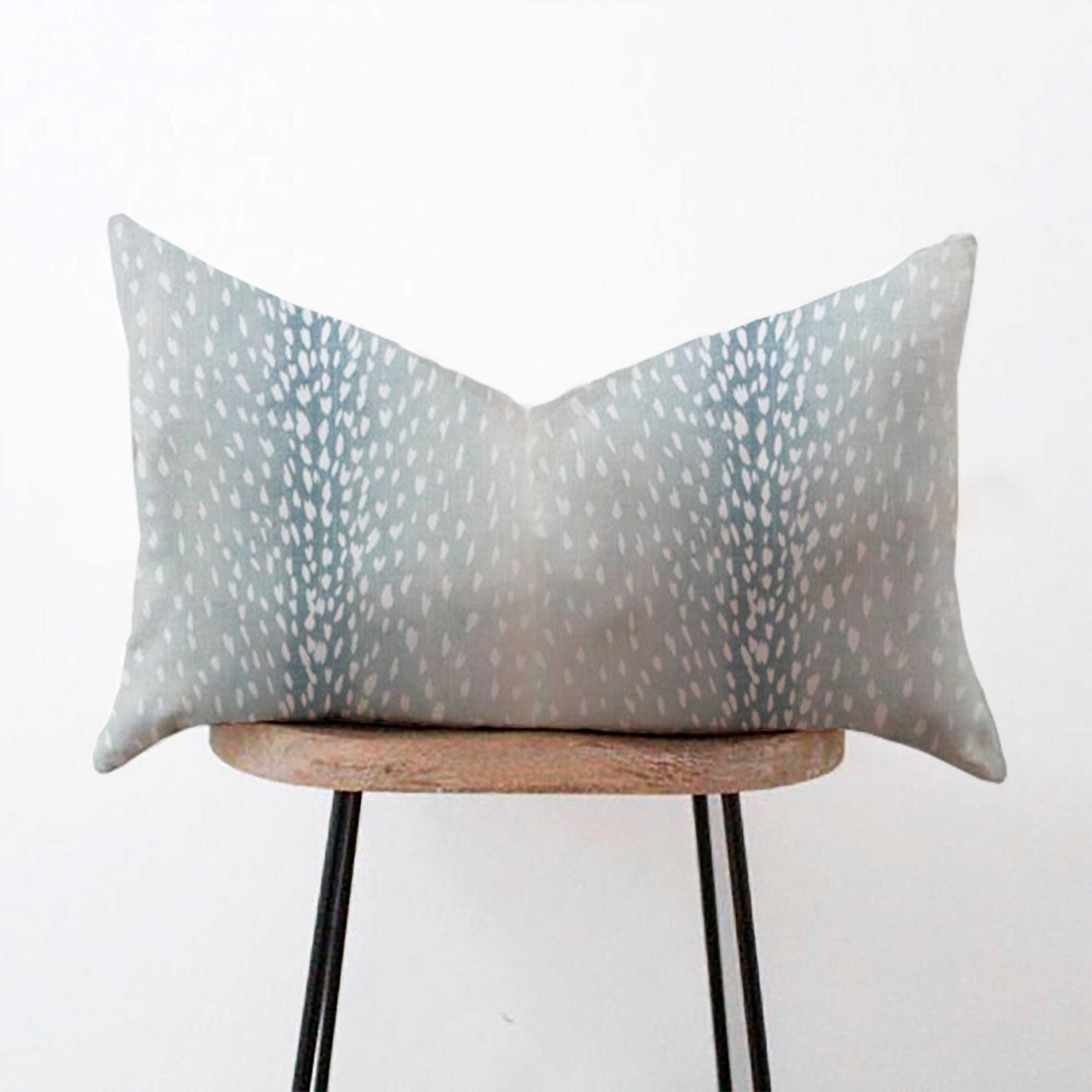 Aqua Blue Antelope Lumbar Pillow Cover Animal Print Etsy