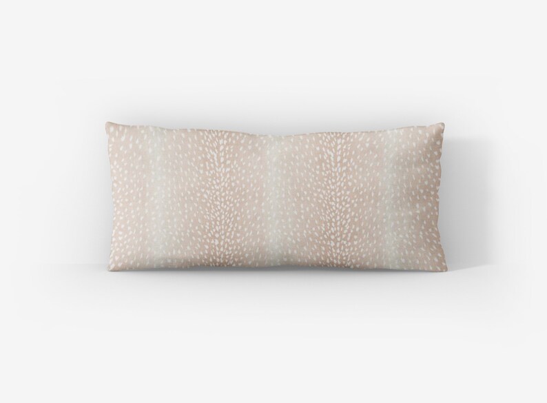Blush Pink Antelope Lumbar Pillow Cover Animal Print Pink Etsy