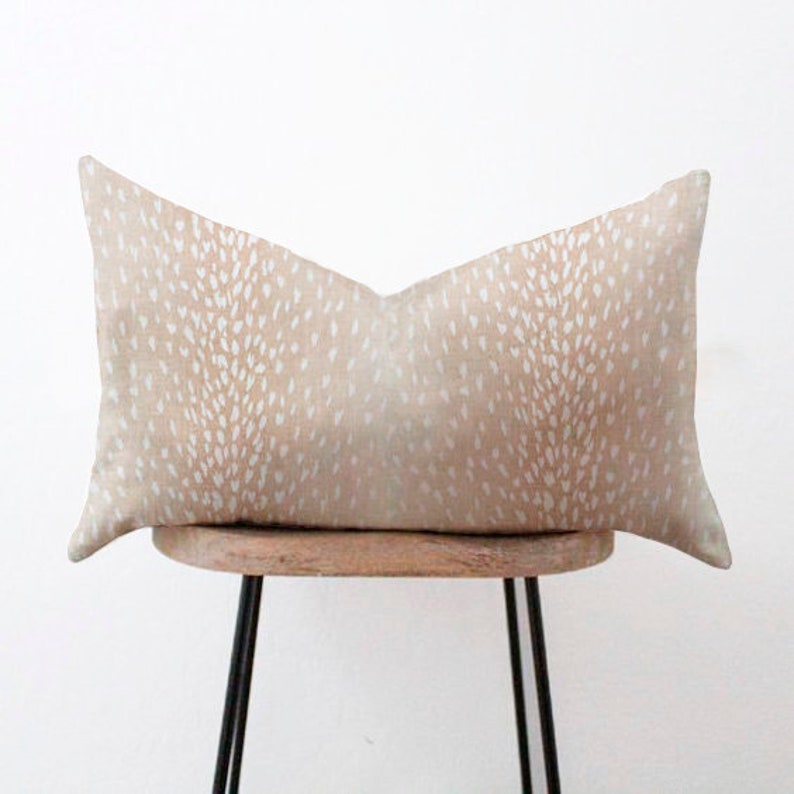 Blush Pink Antelope Lumbar Pillow Cover Animal Print Pink Etsy