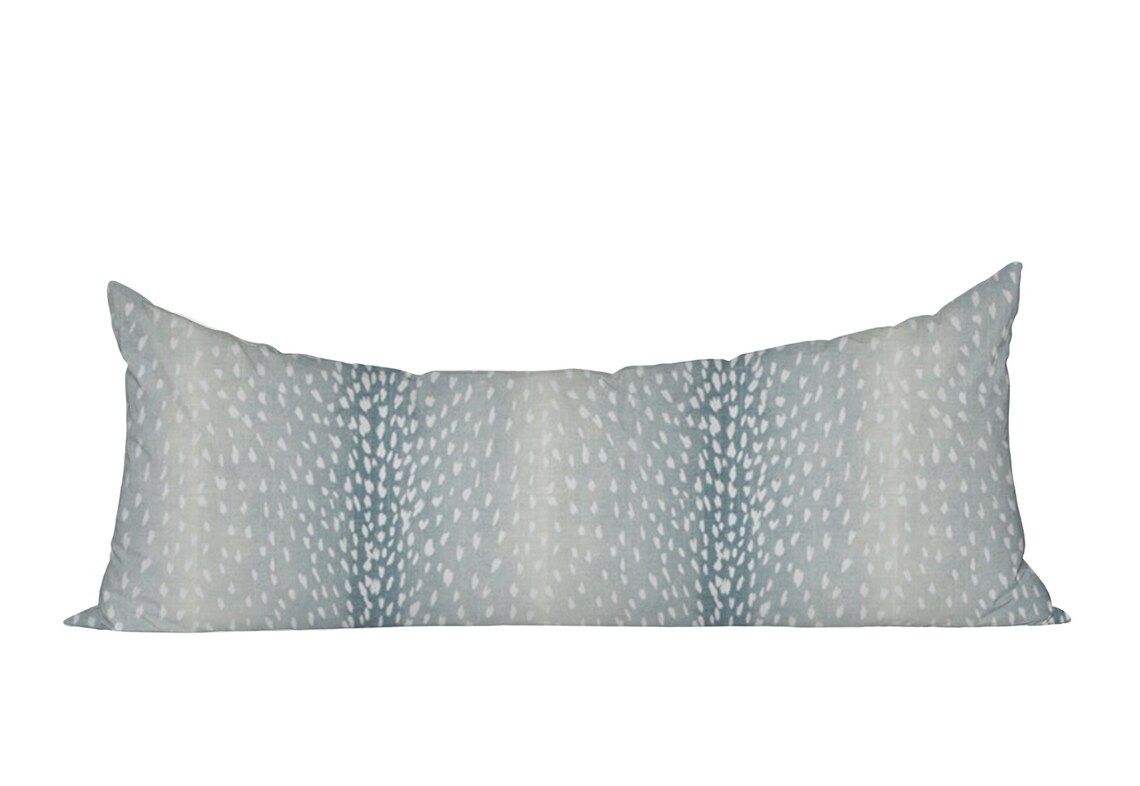 Aqua Blue Antelope Lumbar Pillow Cover Animal Print Etsy