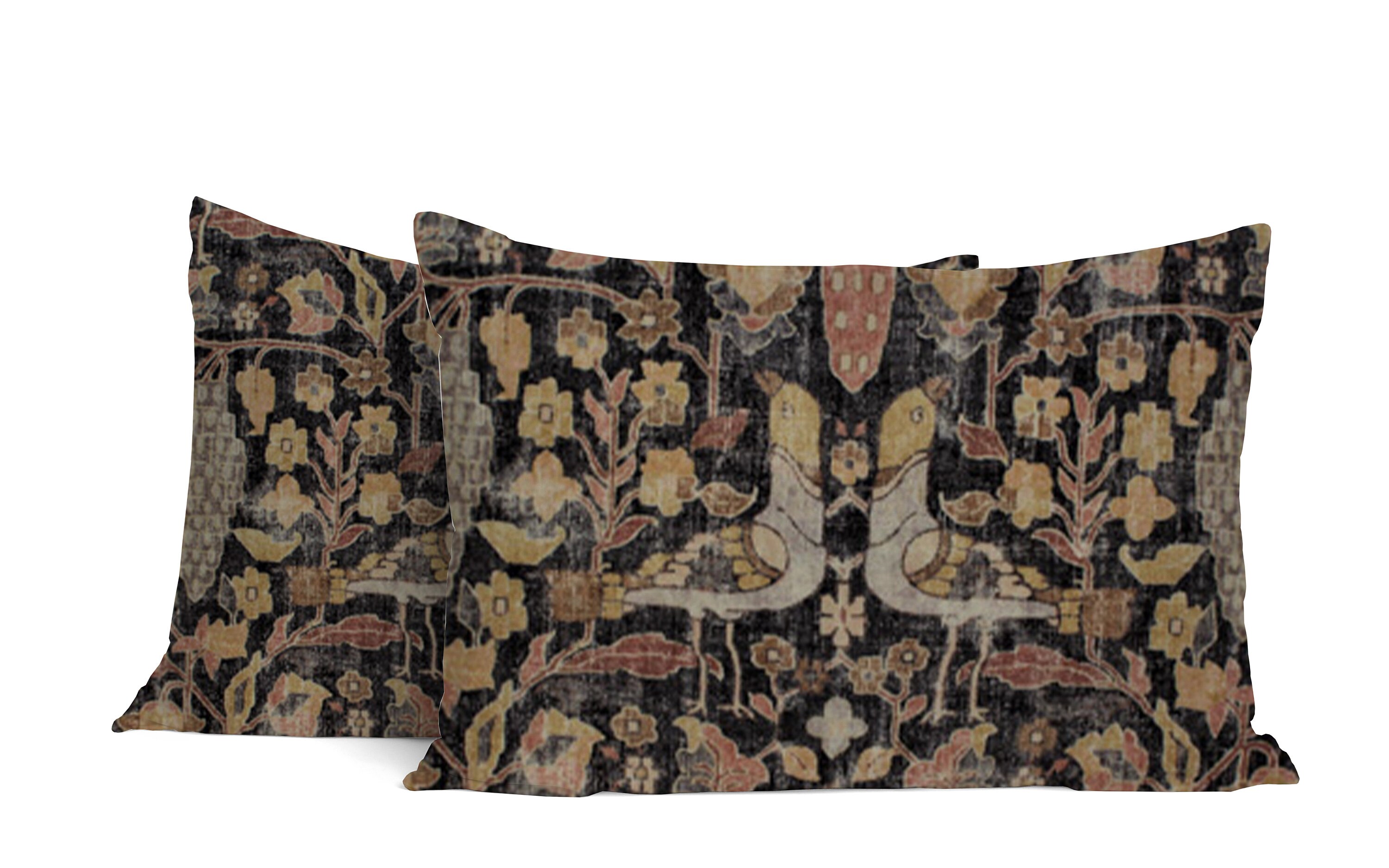 Locanda Turkish Print Lumbar Pillow Cover Distressed Black Etsy