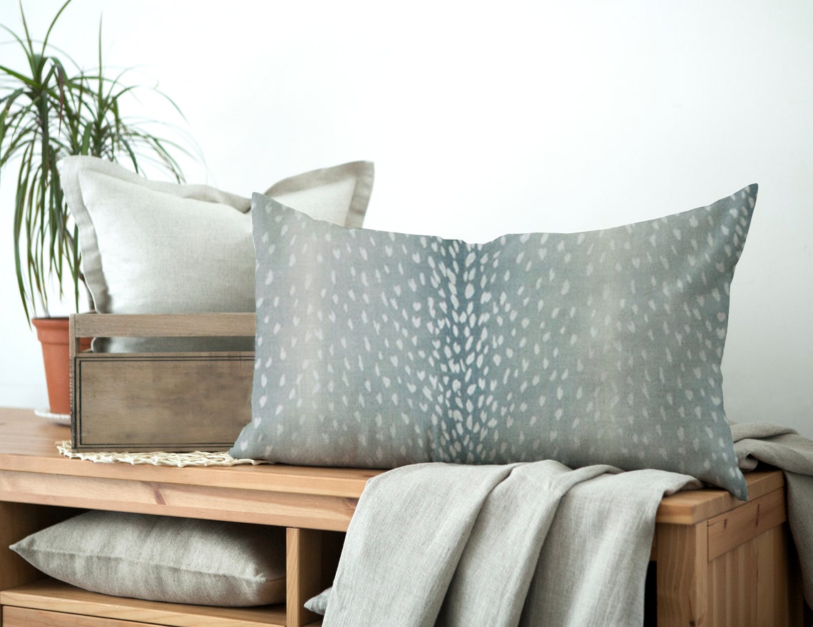 Aqua Blue Antelope Lumbar Pillow Cover Animal Print - Etsy