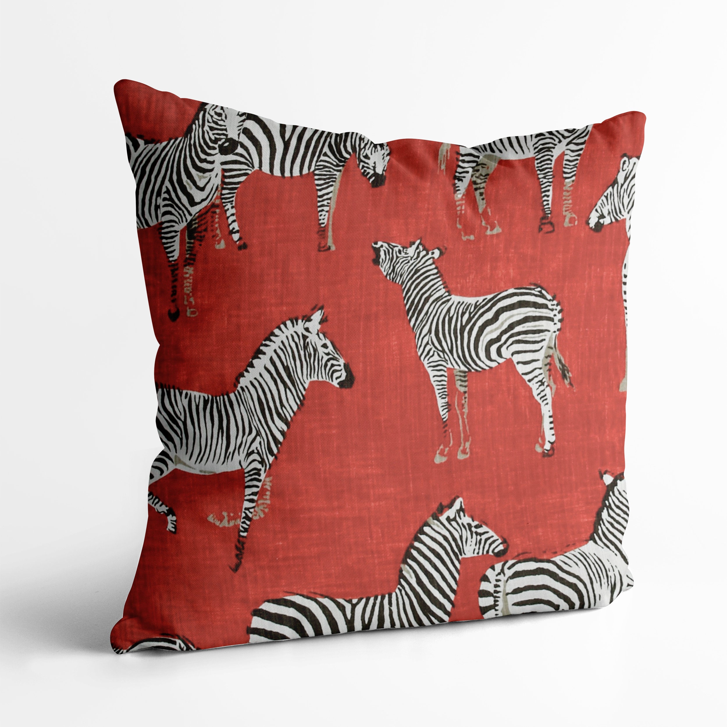 Red Zebra Print Throw Pillow Cover Animal Print Pillow Red Etsy