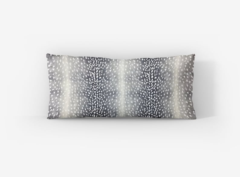 Navy Blue Antelope Lumbar Pillow Cover Animal Print Blue Etsy
