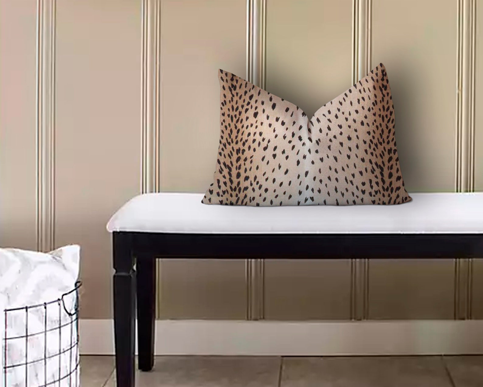 Tan and Black Antelope Lumbar Pillow Cover Fawn Deer Animal Etsy