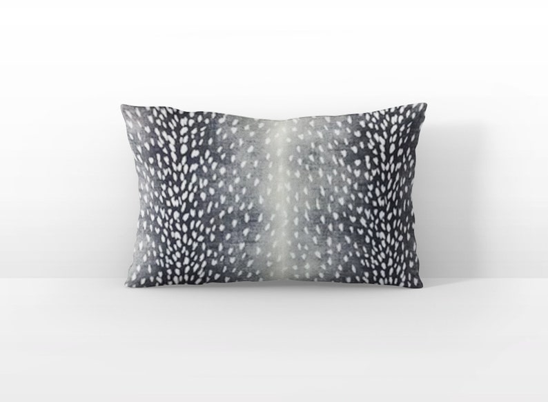 Navy Blue Antelope Lumbar Pillow Cover Animal Print Blue Etsy
