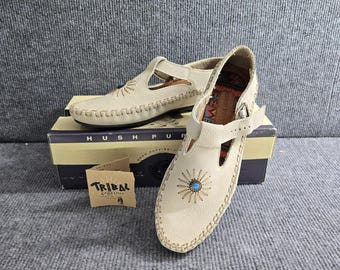 Hush Puppies Tribal Collection Leather Mary Jane Flats 7.5M 54284