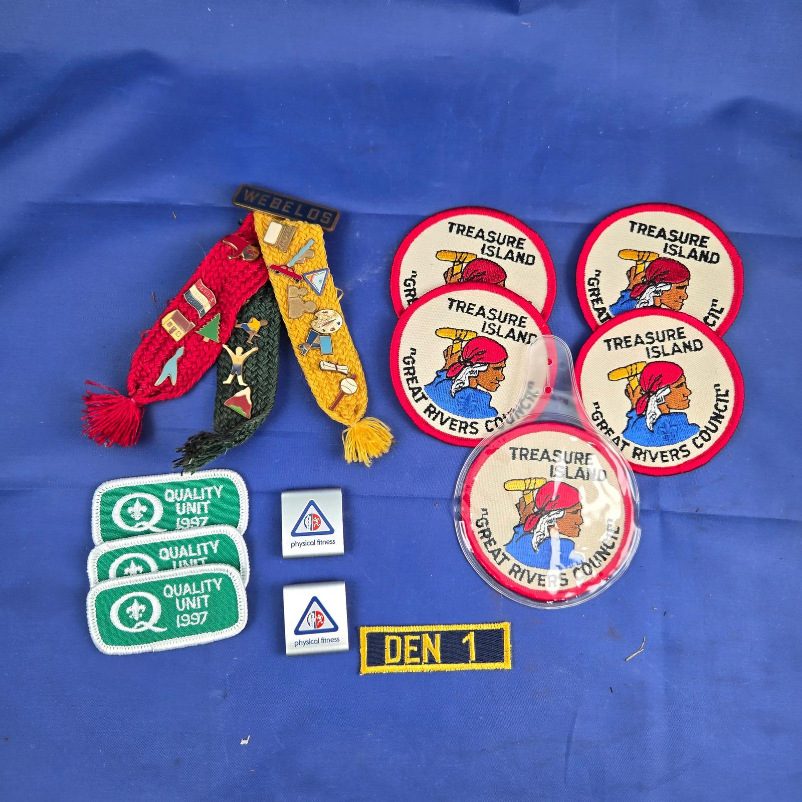 BSA Webelos Tri-Ribon Badge Patches Lot Quality Unit 1997 Great Rivers Council