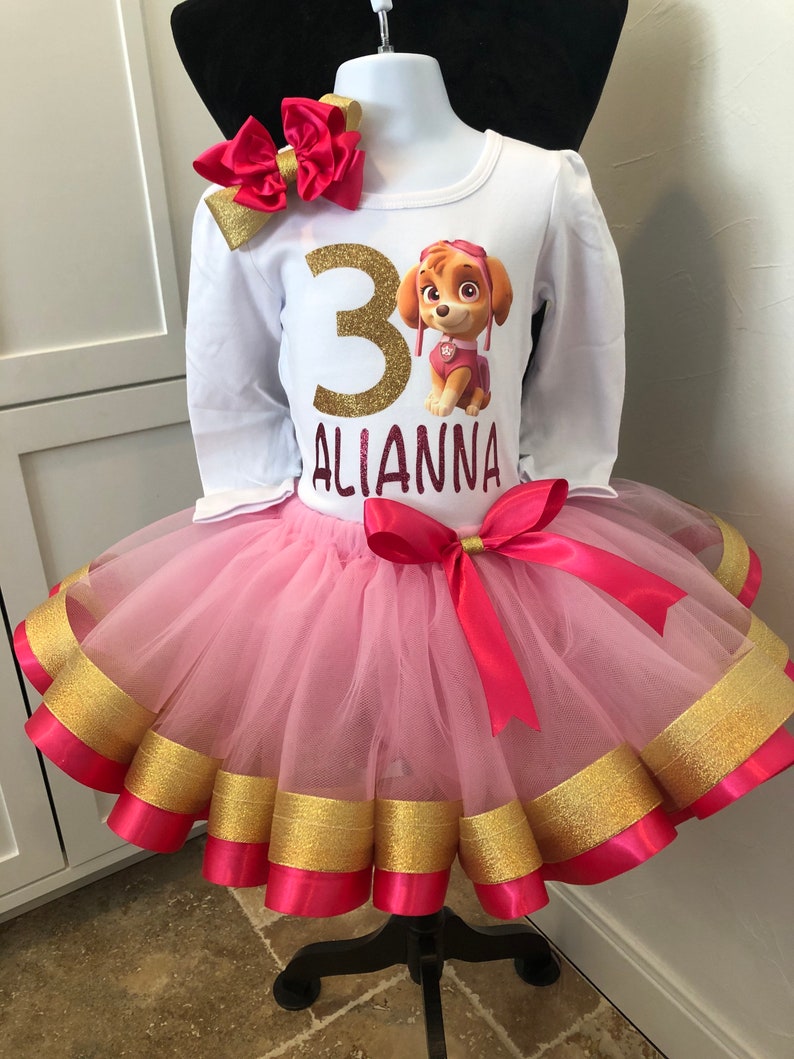 Skye little girl dog Birthday outfit Ribbon tutu outfit hot Etsy